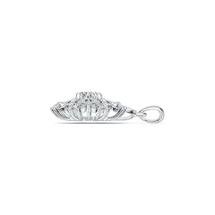 Sterling Silver Semi Mount Pendant Setting Round RD 6x6mm with White Topaz - Syzjewelry