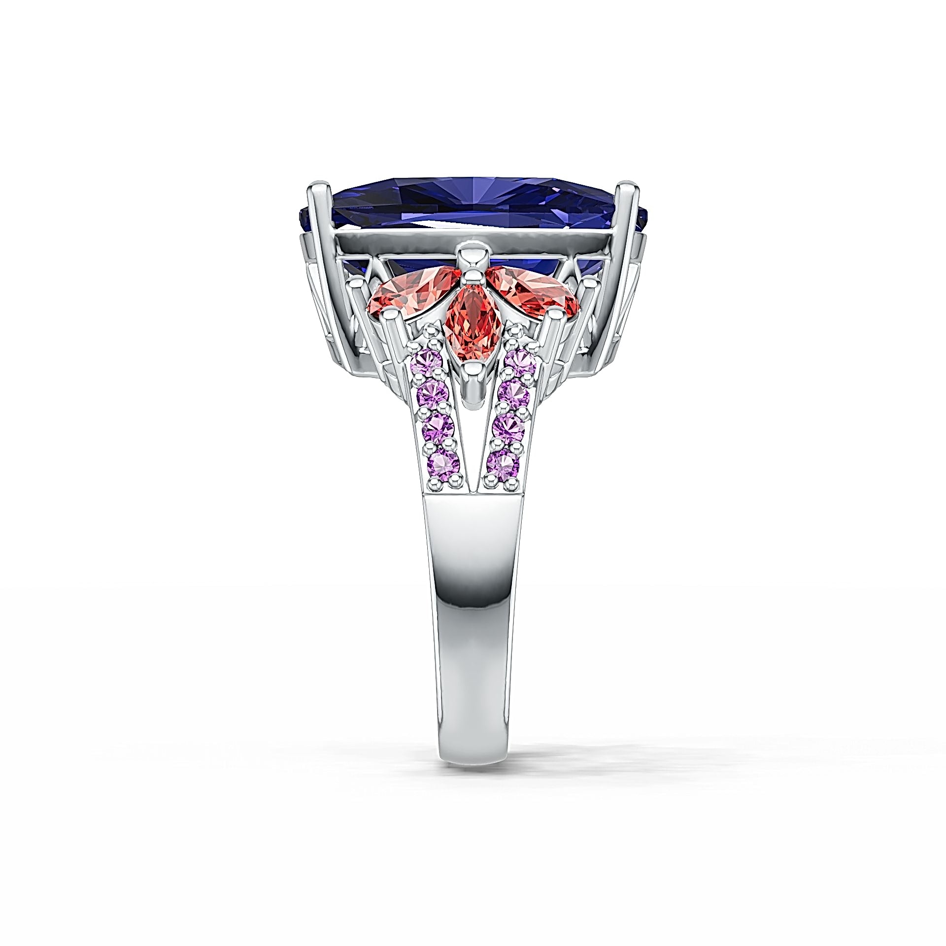 Sterling Silver Semi Mount Ring Setting Cushion CU 17X13MM PE 5X3MM DHJ