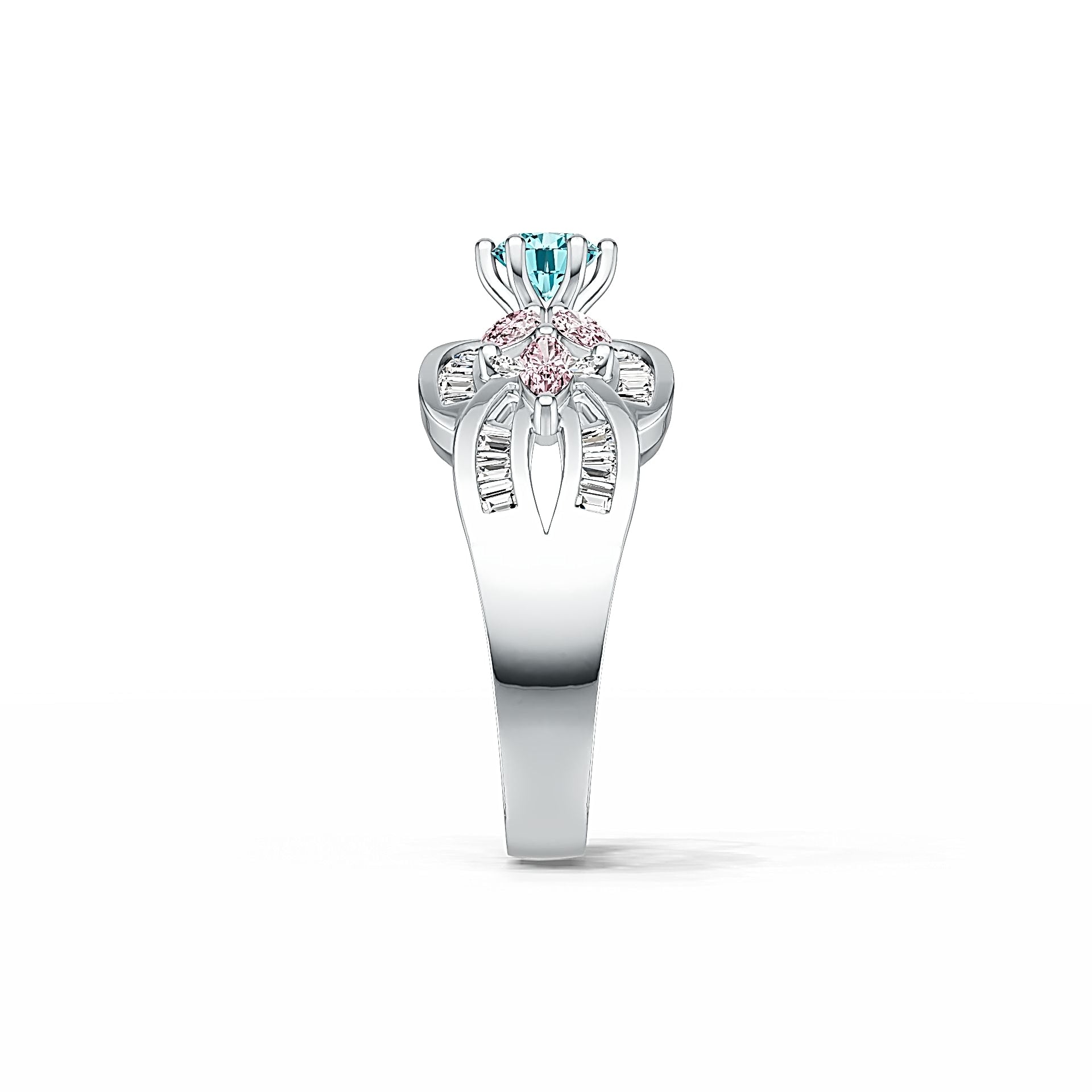 Sterling Silver Semi Mount Ring Setting Round RD 5x5mm MQ 5x2mm DHJ