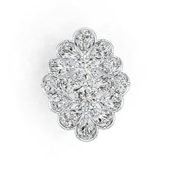 10K Gold Semi Mount Ring Setting Oval OV 7X5mm RD 6X6mm RD 5X5mm Moissanite Accent DHJ