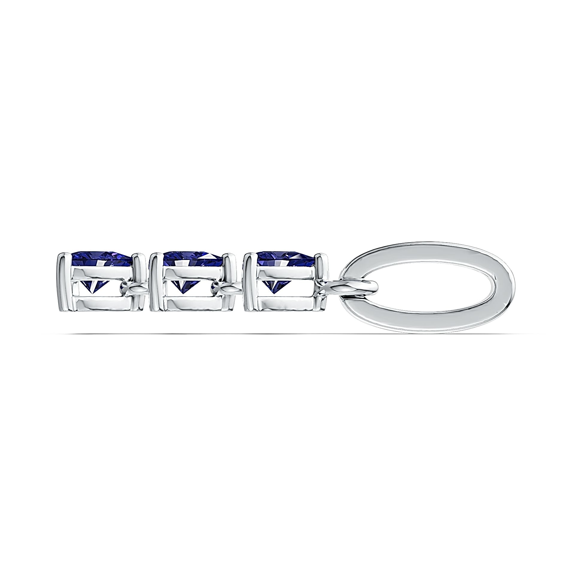 Sterling Silver Semi Mount Pendant Setting Trillion TL 4X4mm with White Topaz - Syzjewelry