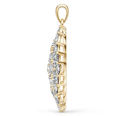18K Gold Semi Mount Pendant Setting Round Ro 8x8mm Diamond Accent Syz Jewelry