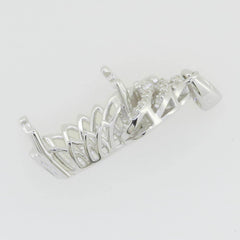 Platinum Semi Mount Pendant Setting Oval OV 16X12mm PJ Diamond Accent Syzjewelry