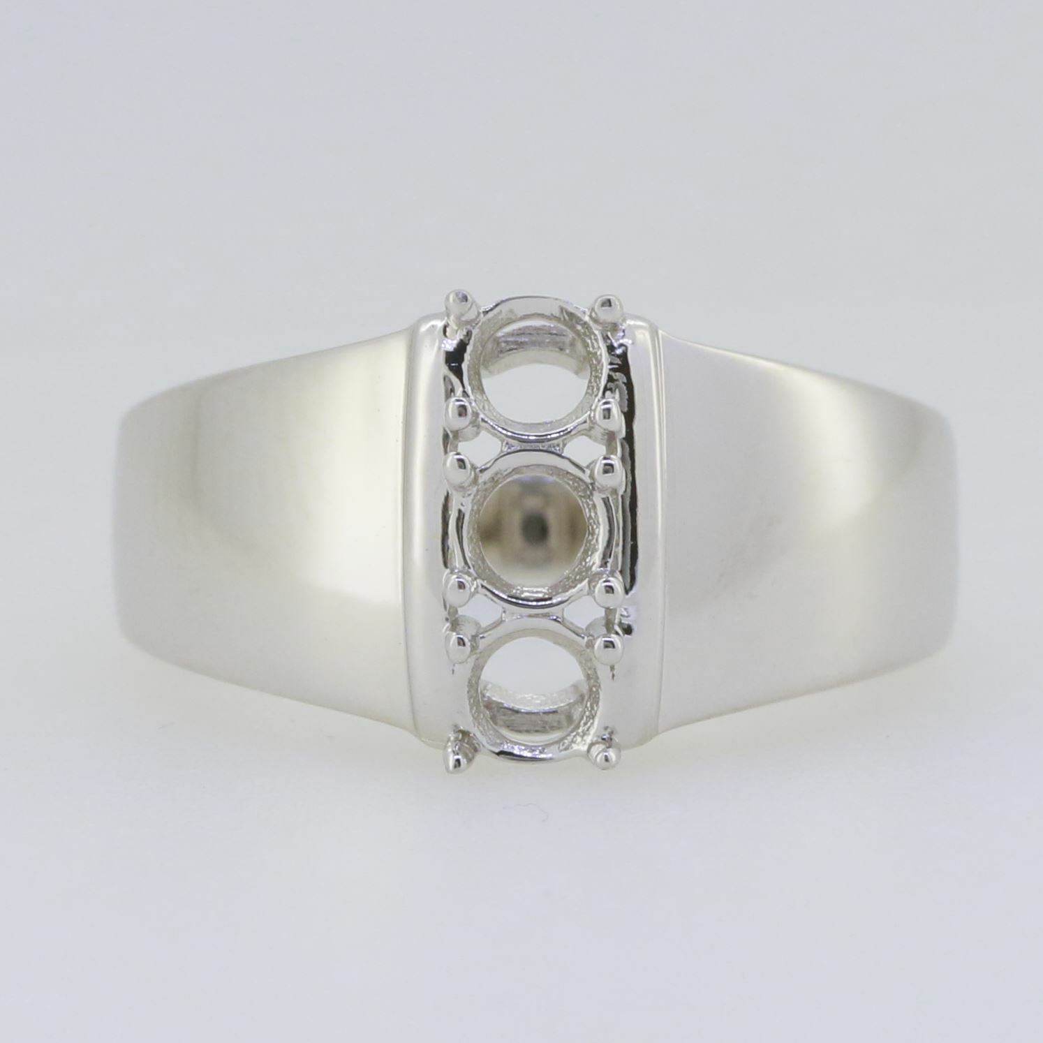 14K Gold Semi Mount Ring Setting Round RD 4x4mm PJC16714R Syzjewelry