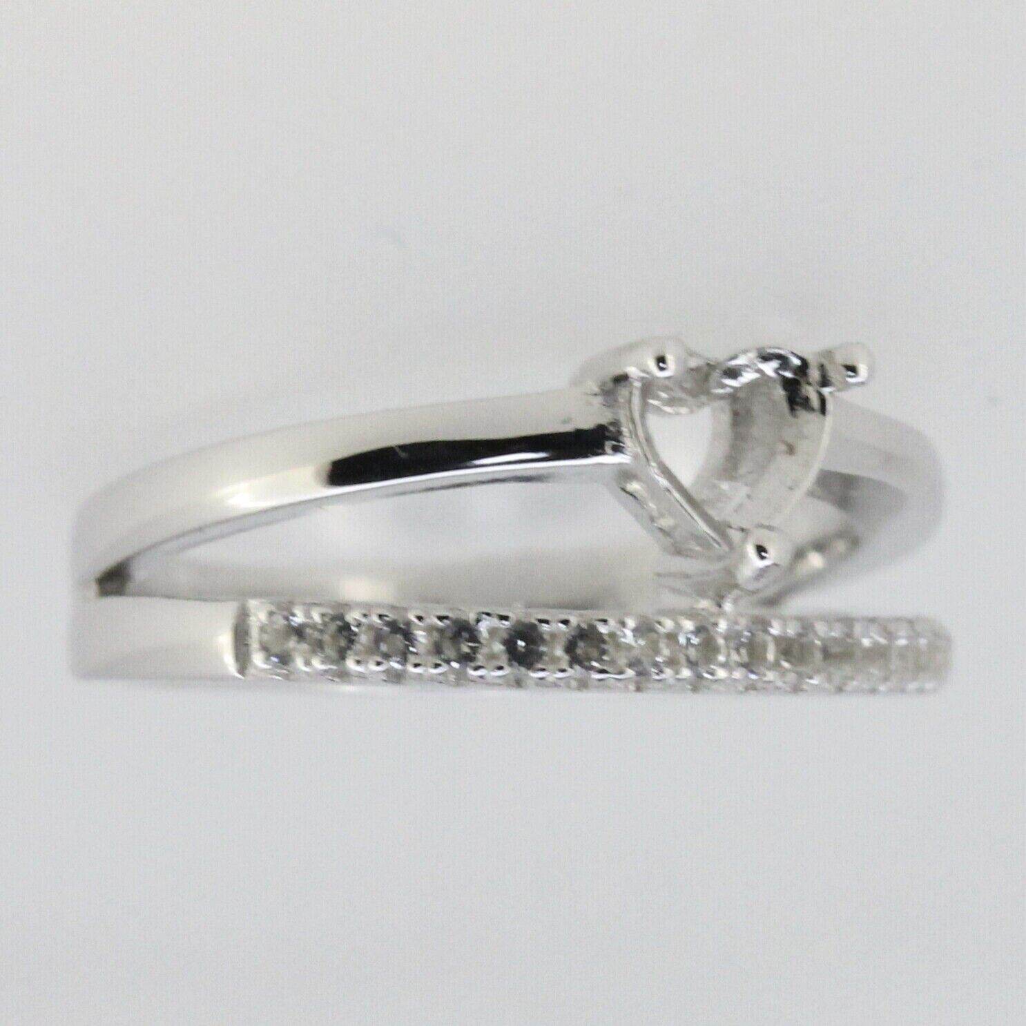 14K Gold Semi Mount Ring Setting Heart HT 5x5mm Love Promise Ring Diamond Accent Syzjewelry