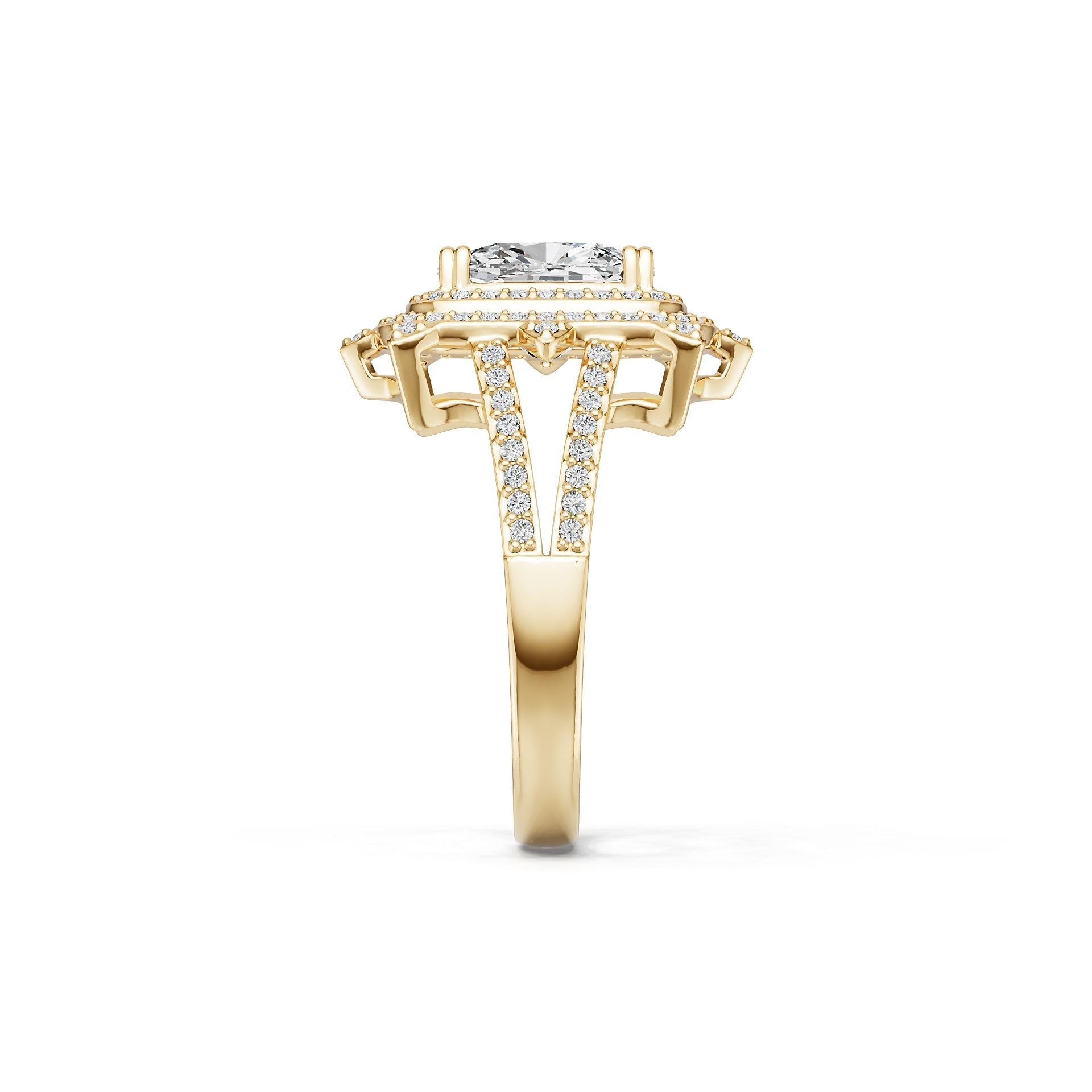10K Gold Semi Mount Ring Setting Cushion Cu 5x7mm Moissanite Accent Syz Jewelry