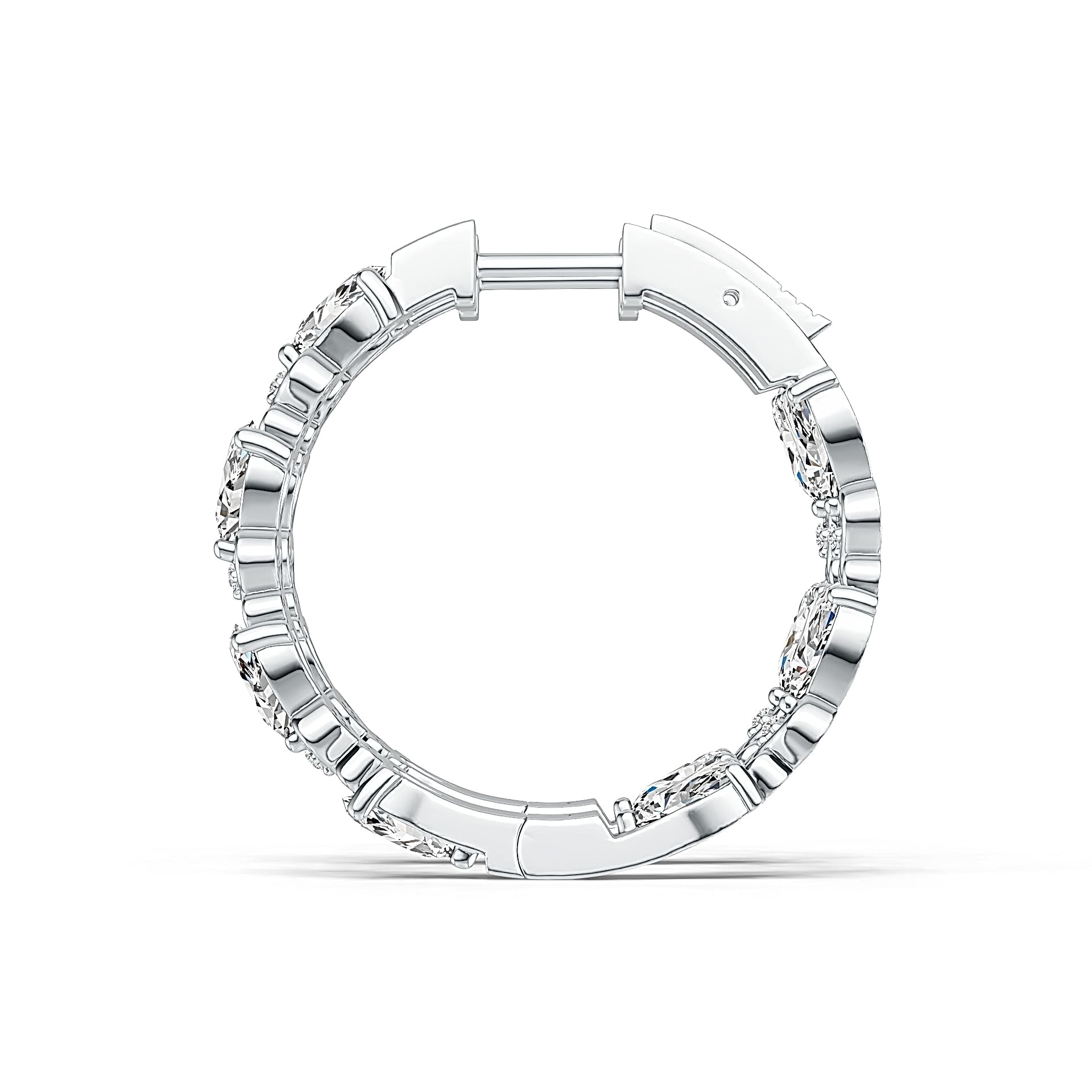 Sterling Silver Semi Mount Earrings Setting Pear PE 6X4mm with White Topaz DHJ