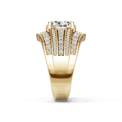 14K Gold Semi Mount Ring Setting Round Ro 5x8mm Diamond Accent Syz Jewelry
