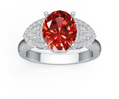 10K Gold Semi Mount Ring Setting Oval OV 10X8MM with Moissanite Accent DHJ