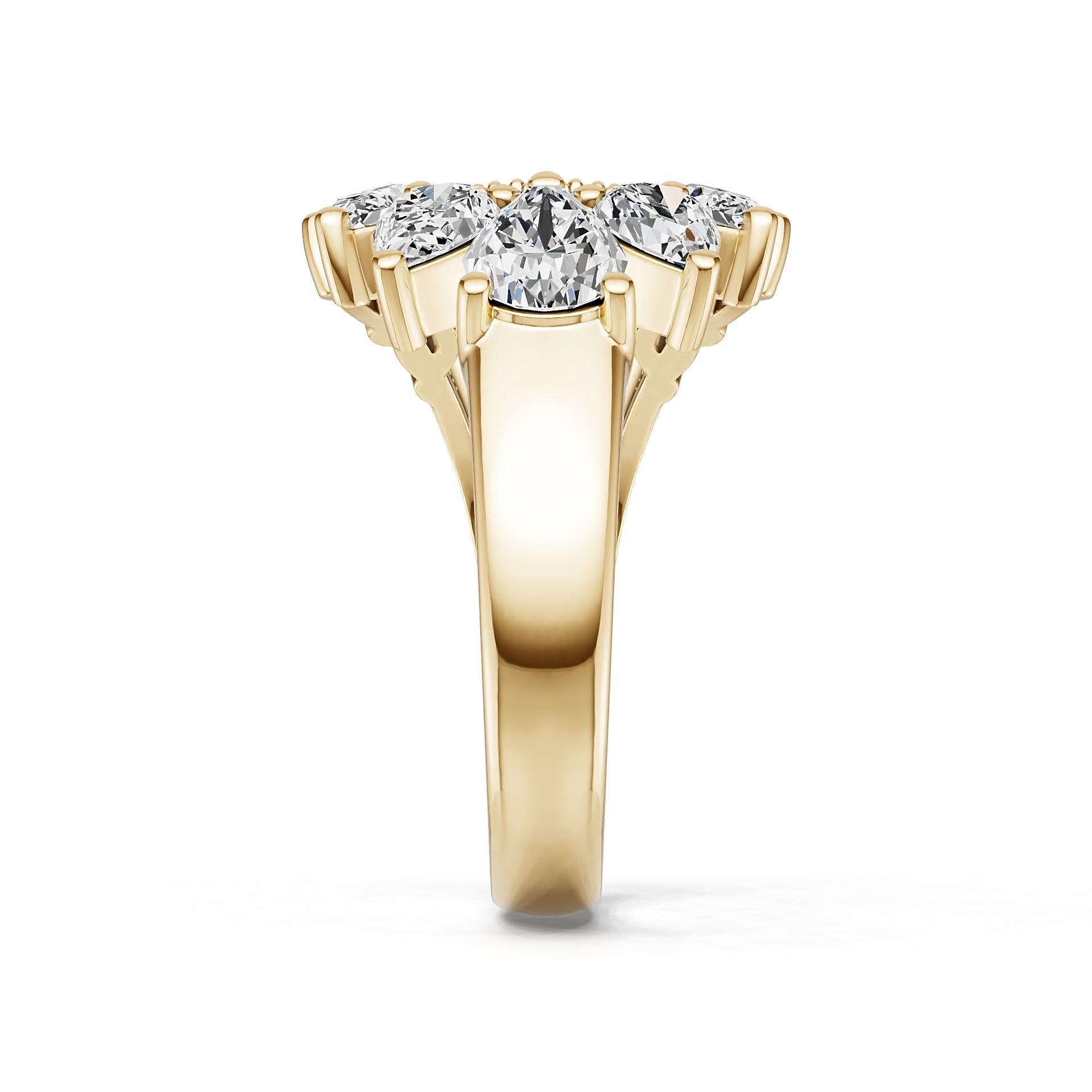 10K Gold Semi Mount Ring Setting Round Ro 8x5mm Moissanite Accent Syz Jewelry