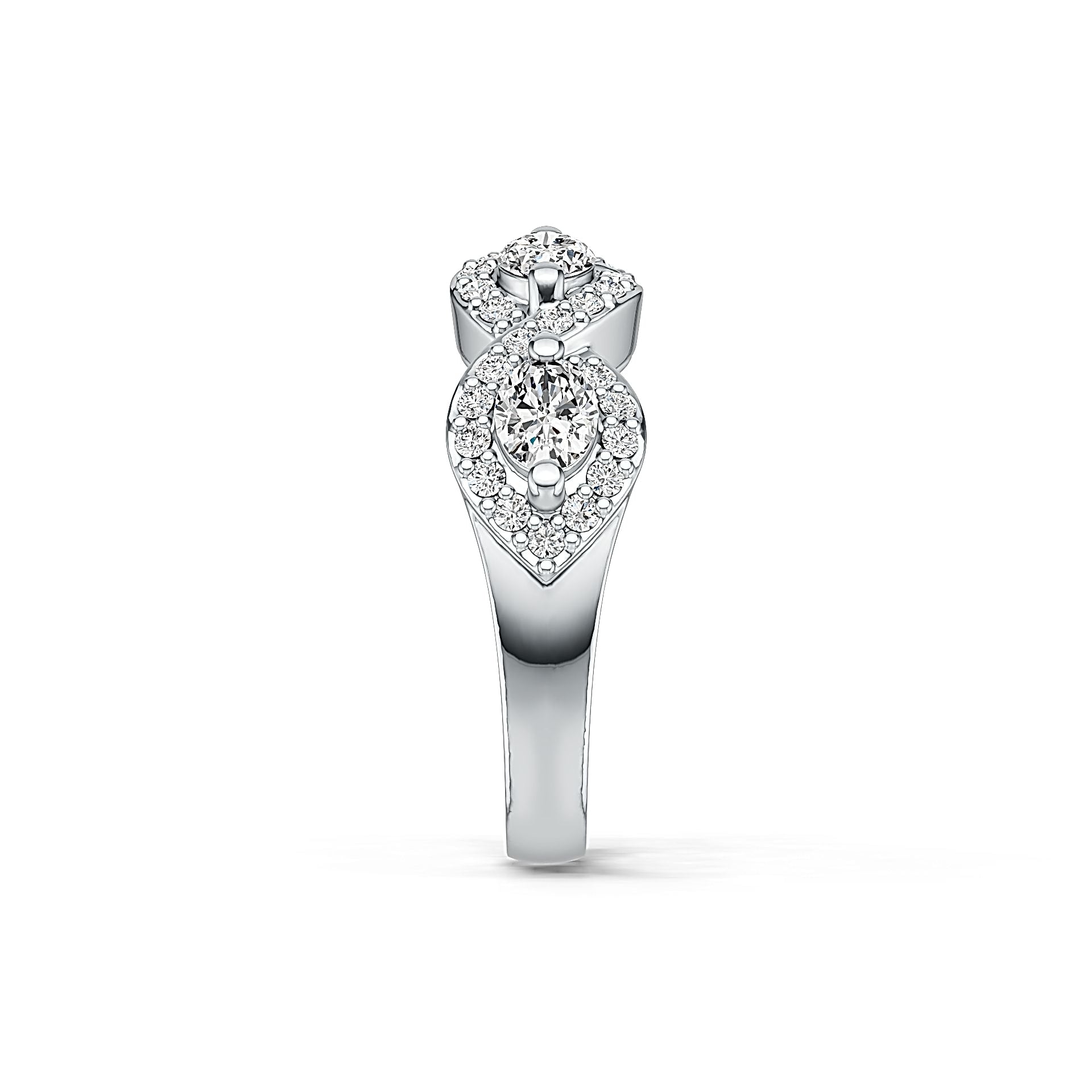 Sterling Silver Semi Mount Ring Setting Oval OV 4X3mm with White Topaz DHJ