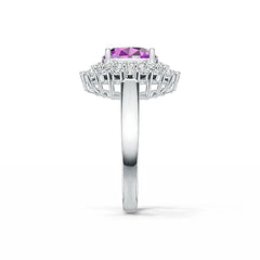 Sterling Silver Semi Mount Ring Setting Oval OV 9X7MM Halo Syzjewelry