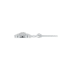14K Gold Semi Mount Pendant Setting Round RD 5x5mm with White Topaz Diamond Accent DHJ
