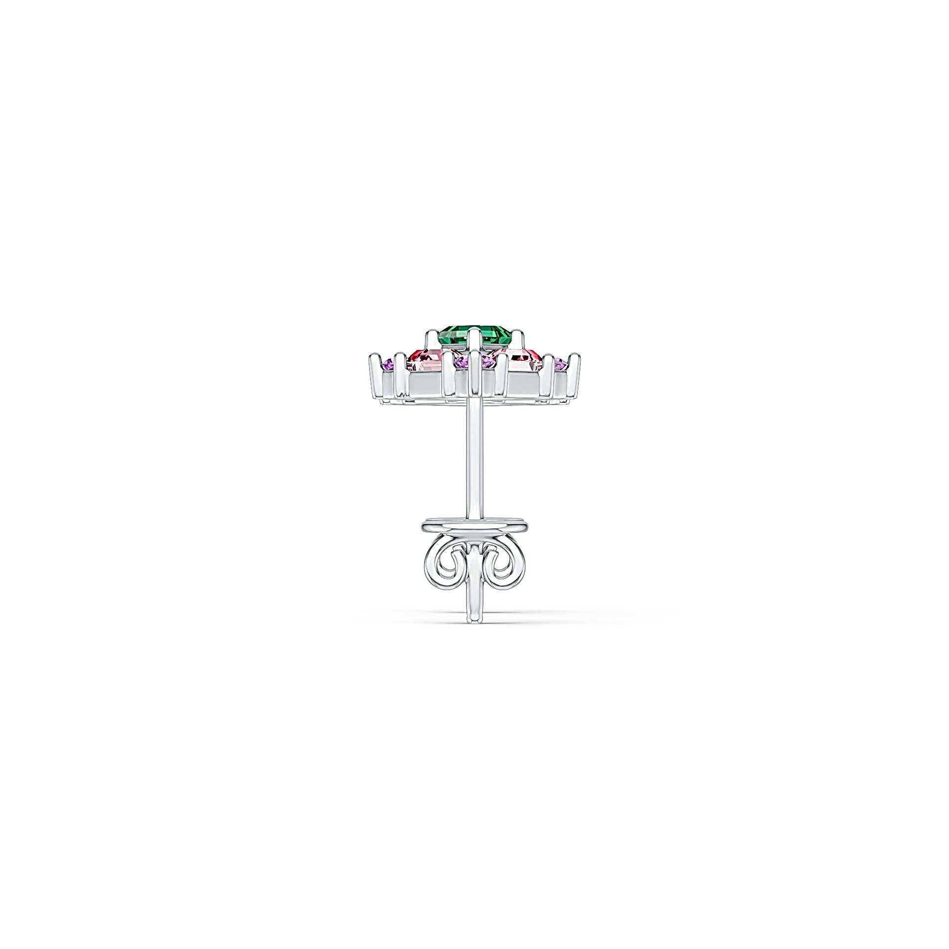 10K Gold Semi Mount Earrings Setting Princess SQ 3X3mm Moissanite Accent DHJ