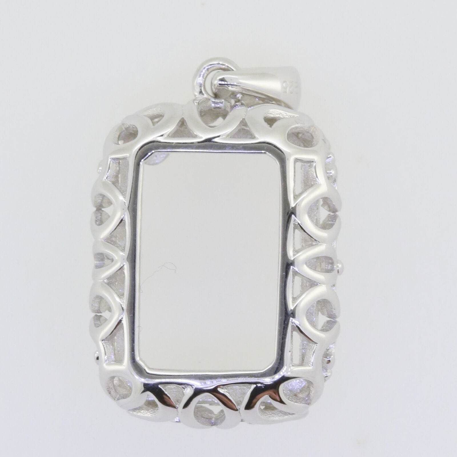 Platinum Semi Mount Pendant Setting Emerald OCT 18x13mm Vintage Syzjewelry