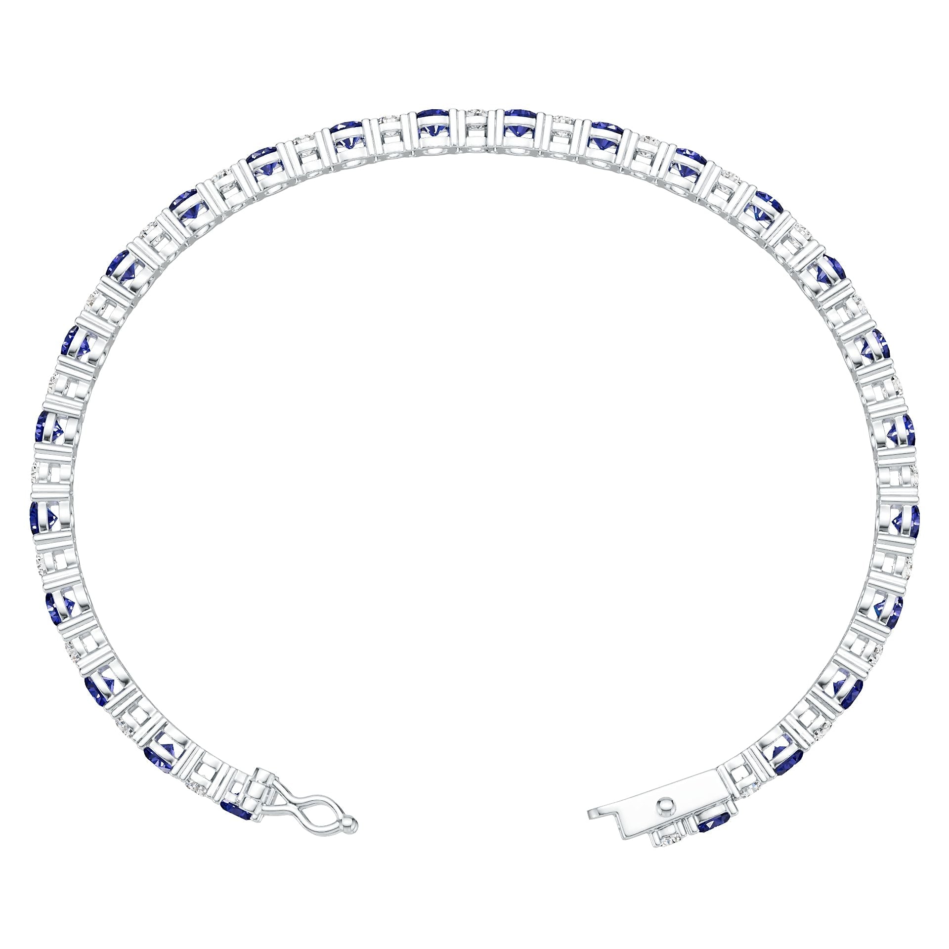 14K Gold Semi Mount Bracelet Setting Round RD 4x4mm Diamond Accent DHJ