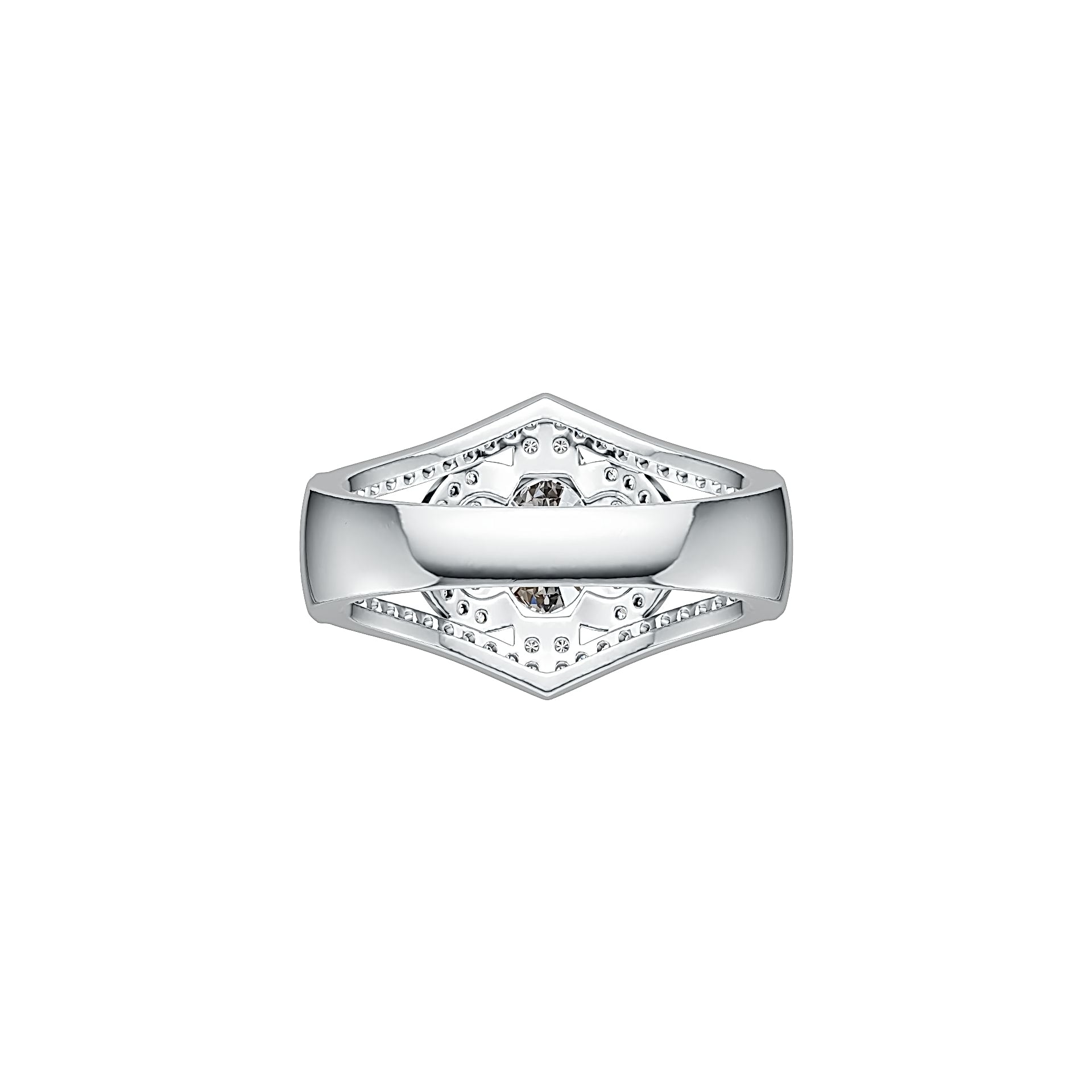 Platinum Semi Mount Ring Setting Oval OV 8X6mm Diamond Accent DHJ