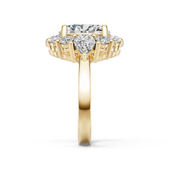 Platinum Semi Mount Ring Setting Oval Ov 5x9mm Diamond Accent Syz Jewelry