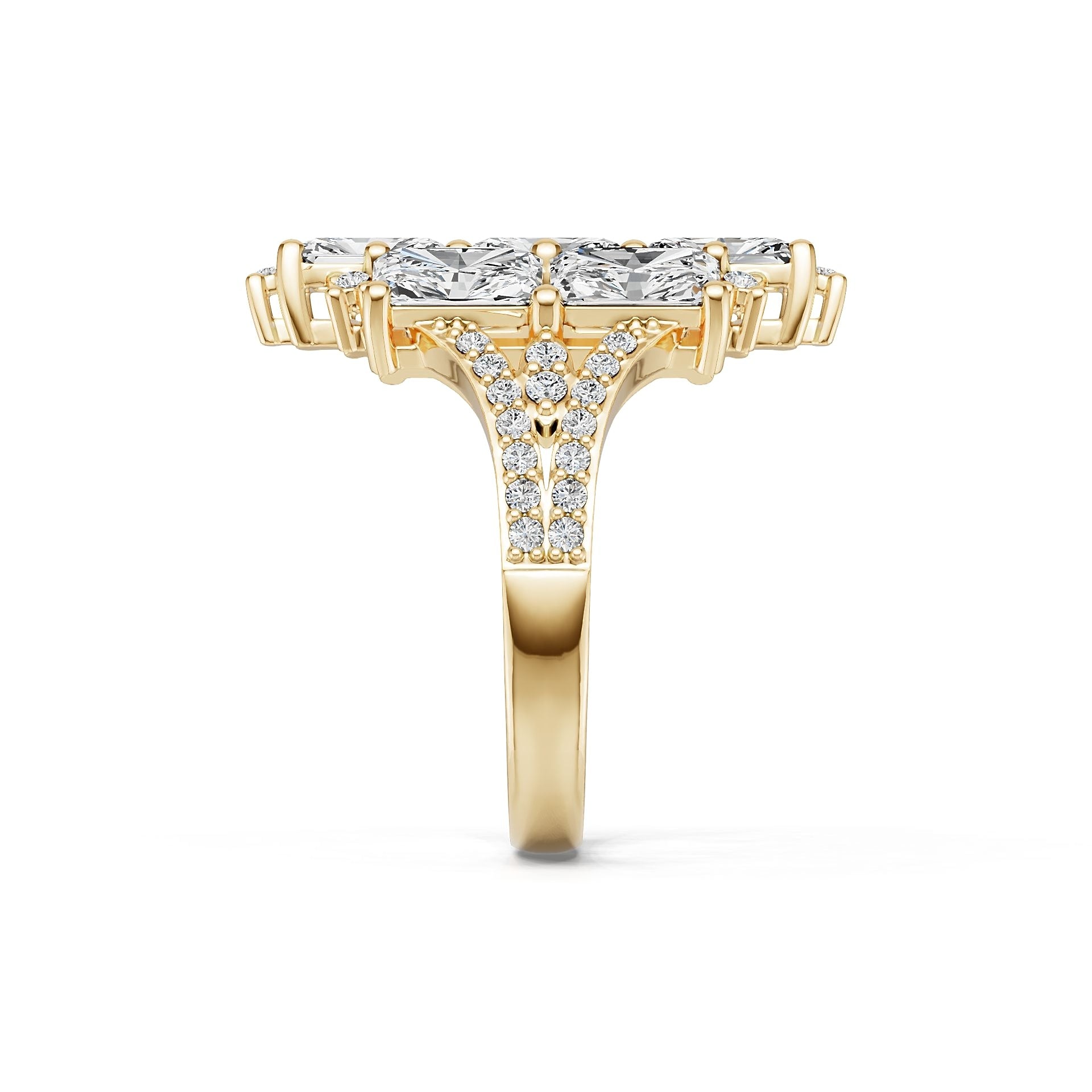 10K Gold Semi Mount Ring Setting Emerald Em 6x4mm Syz Jewelry