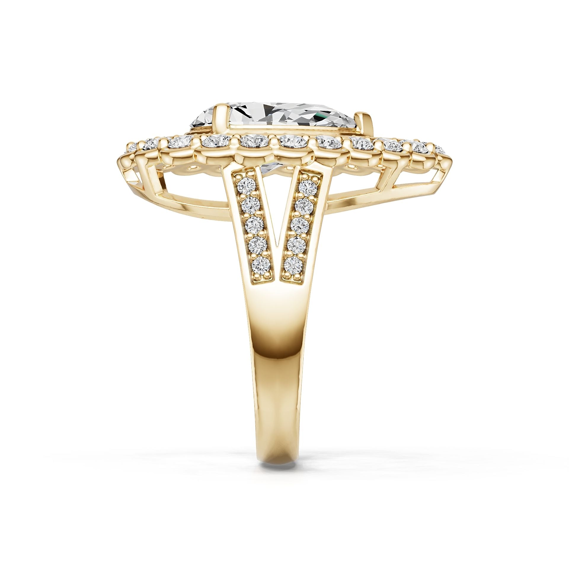18K Gold Semi Mount Ring Setting Pear Pe 13x9mm Diamond Accent Syz Jewelry