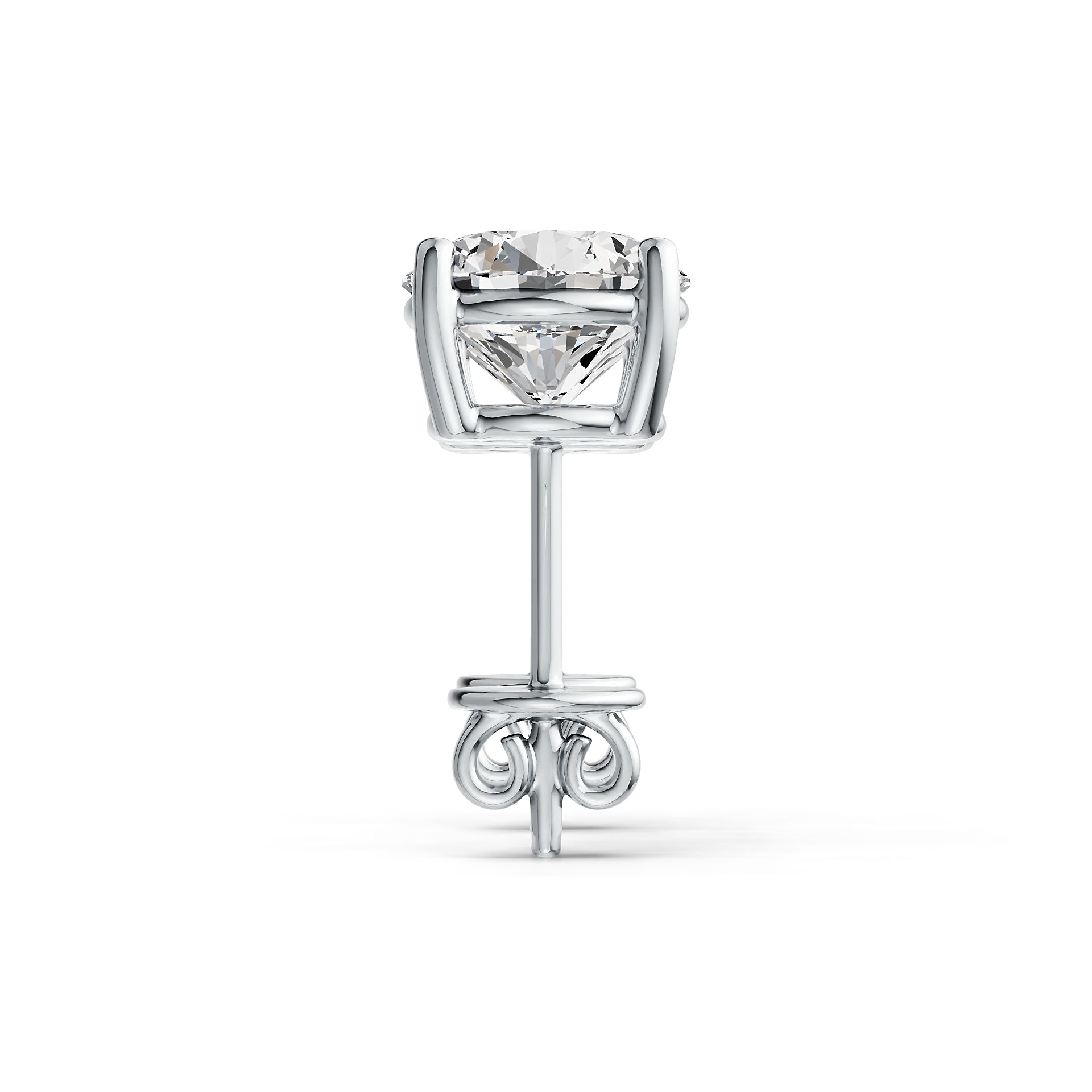 Sterling Silver Semi Mount Earrings Setting Round RD 6.5mm DHJ