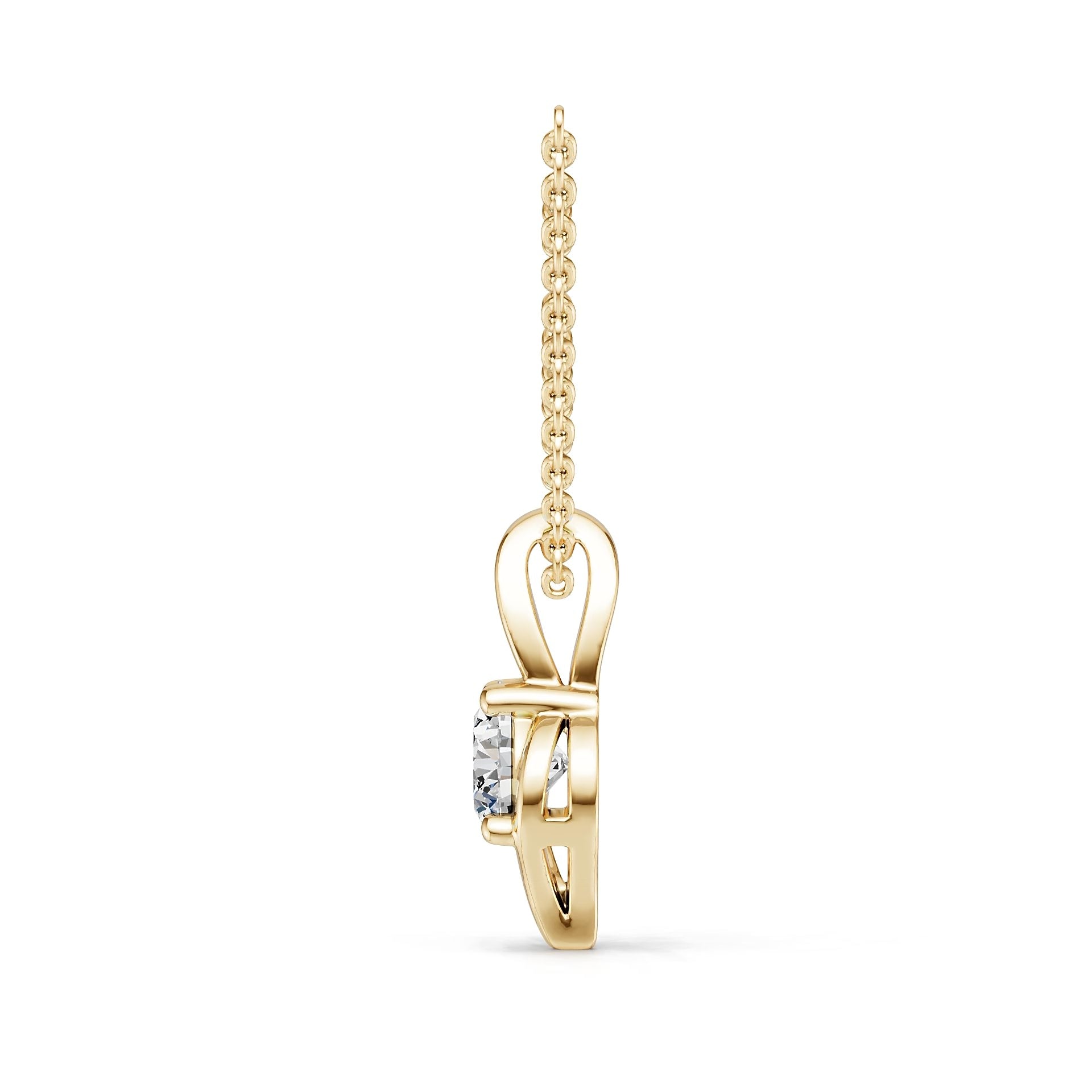 14K Gold Semi Mount Pendant Setting Round Ro 5x5mm Diamond Accent Syz Jewelry