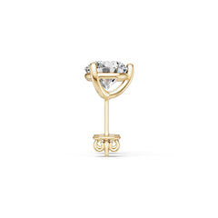 18K Gold Semi Mount Earrings Setting Round Ro 6x6mm Diamond Accent Syz Jewelry