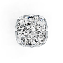 Platinum Semi Mount Ring Setting Cushion CU 18X18mm Flower Theme Diamond Accent DHJ