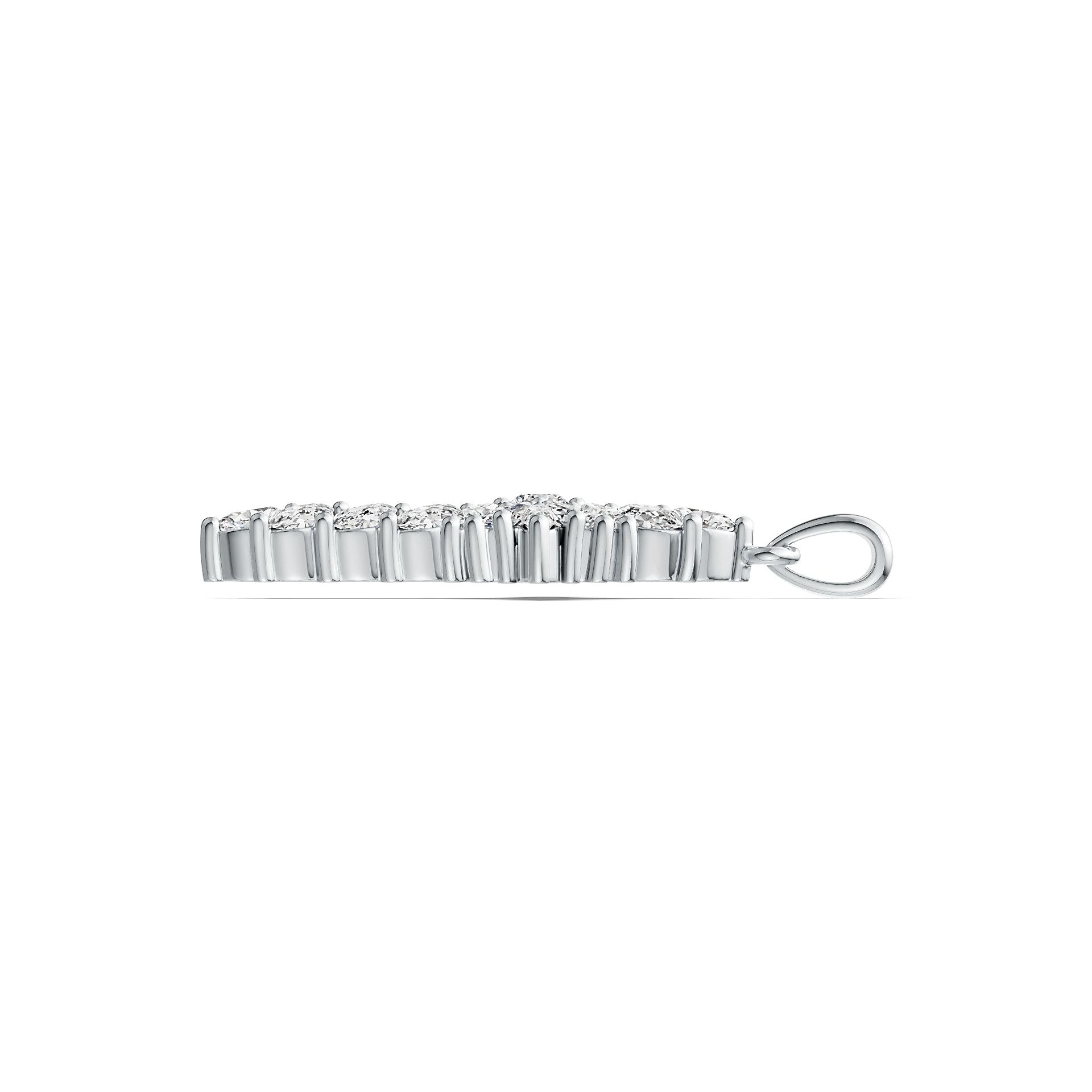 Sterling Silver Semi Mount Pendant Setting Marquise MQ 4X2mm RD 3.5mm DHJ