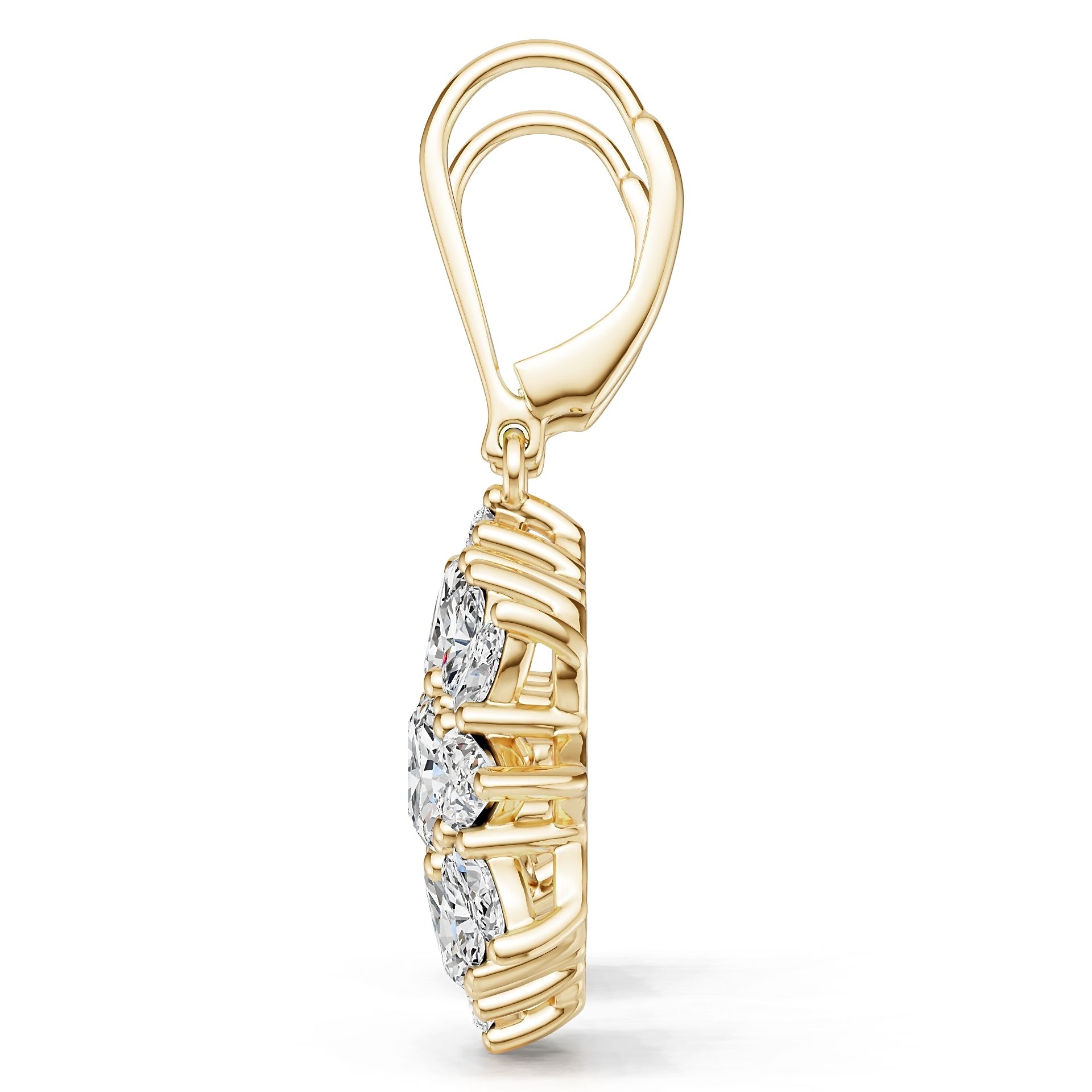 18K Gold Semi Mount Earrings Setting Round Ro 5x3mm Diamond Accent Syz Jewelry