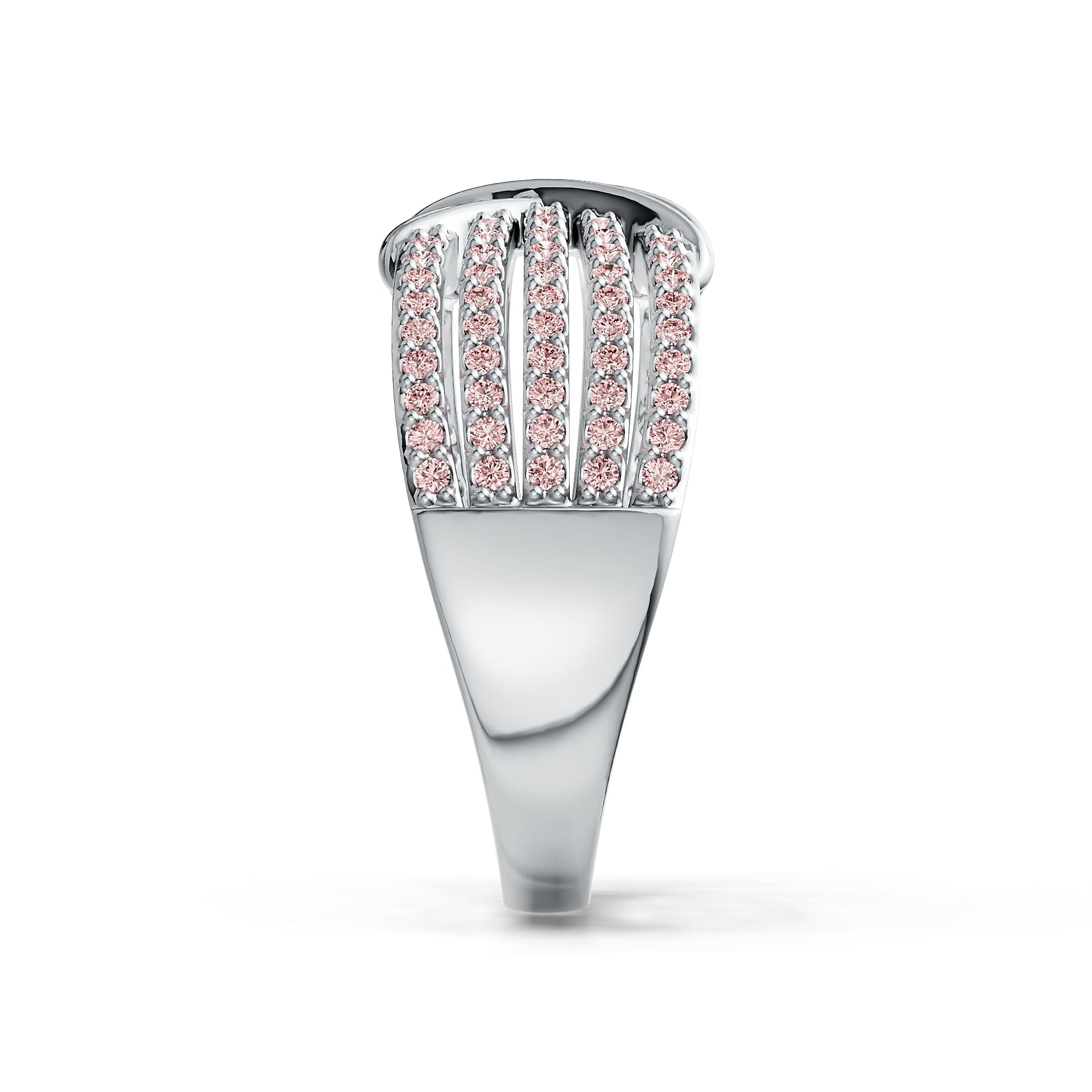 Sterling Silver Ring Crossover Multi-Row with White Topaz or Moissanite Syzjewelry