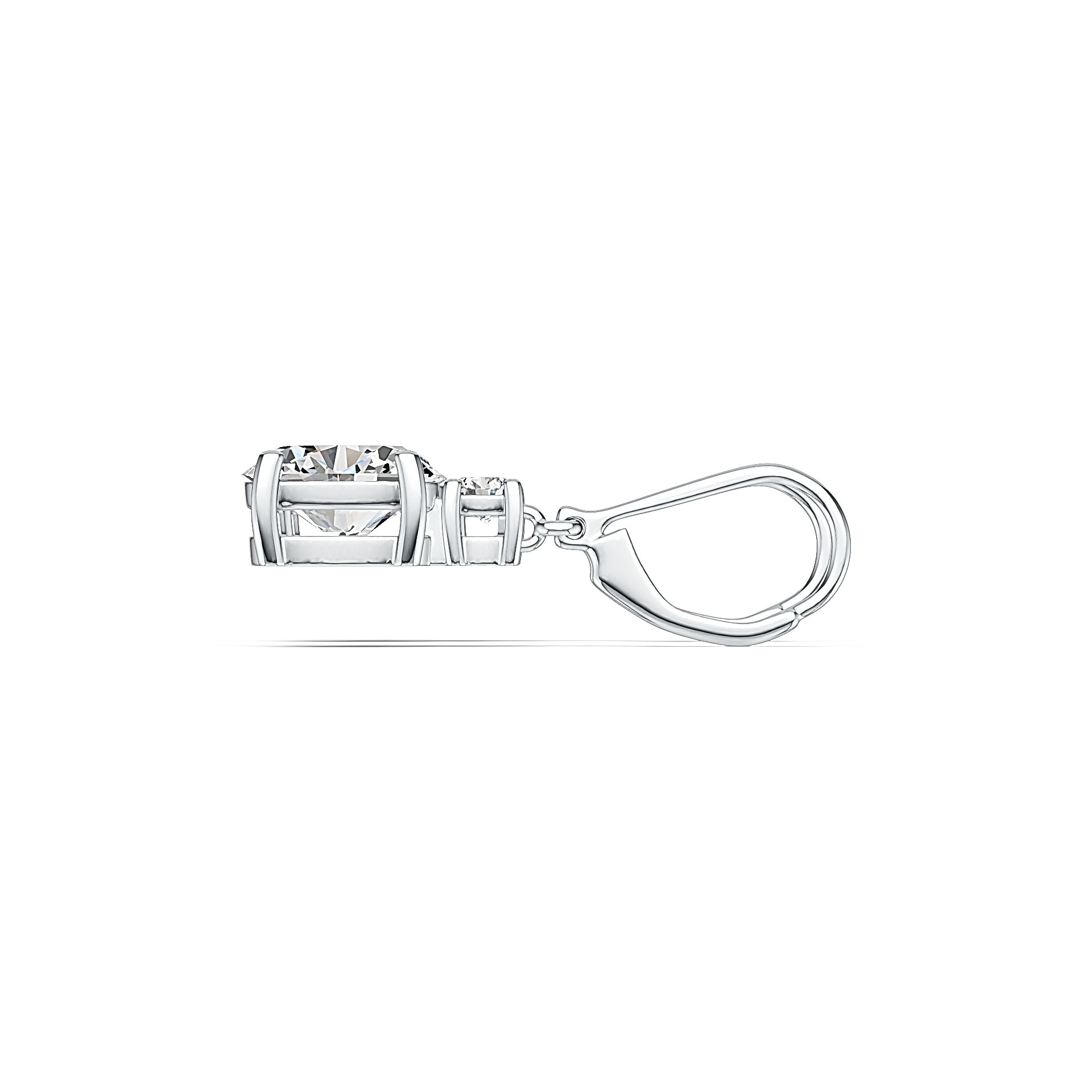 Sterling Silver Semi Mount Earrings Setting Oval OV 9X7mm RD 3.5x3.5mm DHJ