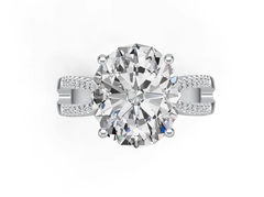 14K Gold Semi Mount Ring Setting Oval OV 14X12mm Diamond Accent Syzjewelry