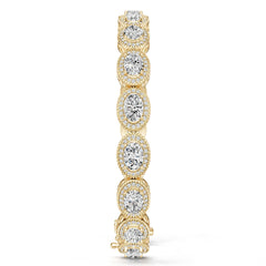 10K Gold Semi Mount Bracelet Setting Round Ro 7x5mm Moissanite Accent Syz Jewelry