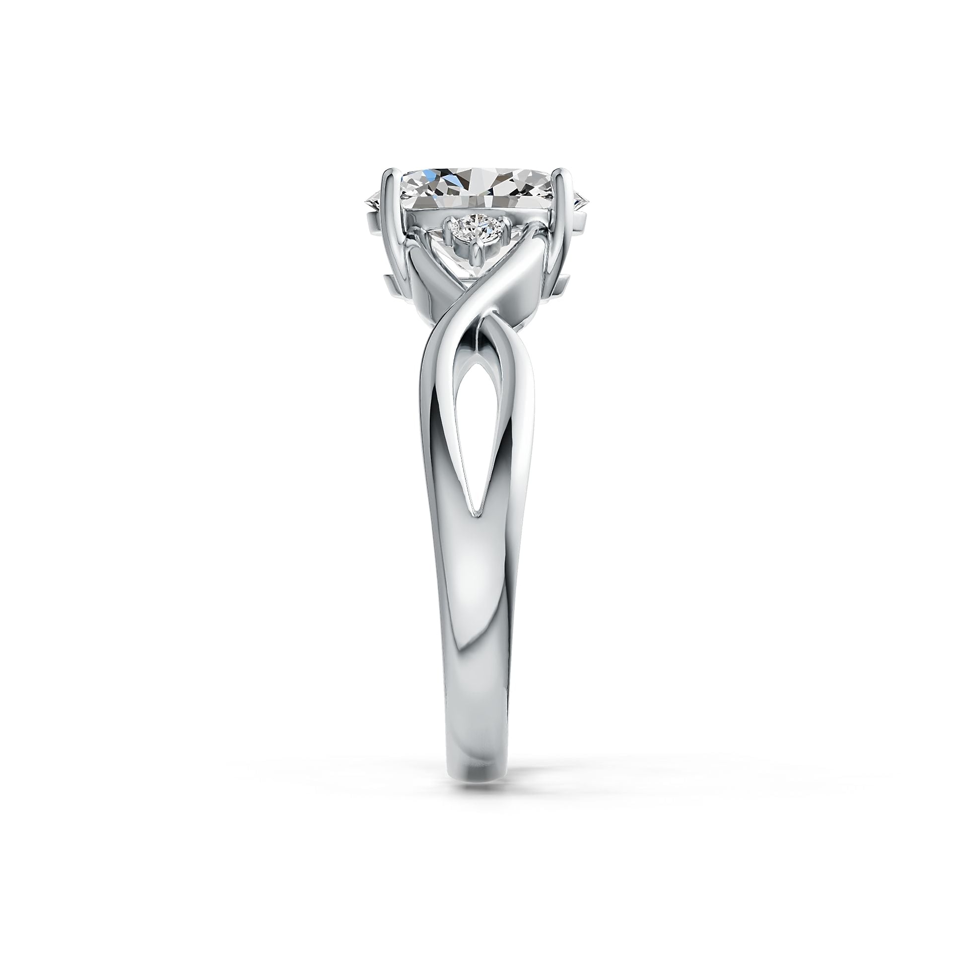 Sterling Silver Semi Mount Ring Setting Oval OV 9X7mm Twist Shank DHJ