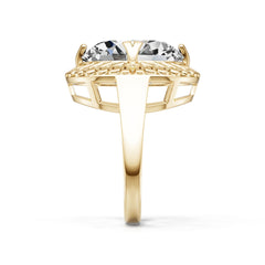 Platinum Semi Mount Ring Setting Oval Ov 17x13mm Diamond Accent Syz Jewelry