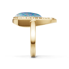 18K Gold Semi Mount Ring Setting Round Ro 15x10mm Syz Jewelry