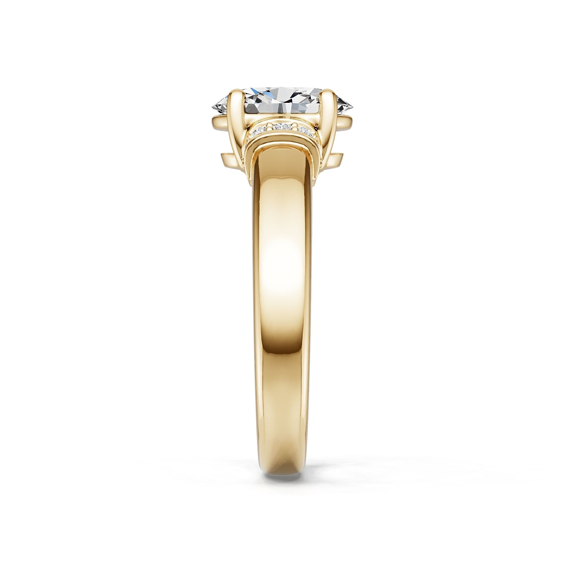 10K Gold Semi Mount Ring Setting Oval Ov 8x6mm Moissanite Accent Syz Jewelry