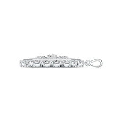 18K Gold Semi Mount Pendant Setting Round RD 5x5mm with White Topaz Diamond Accent DHJ