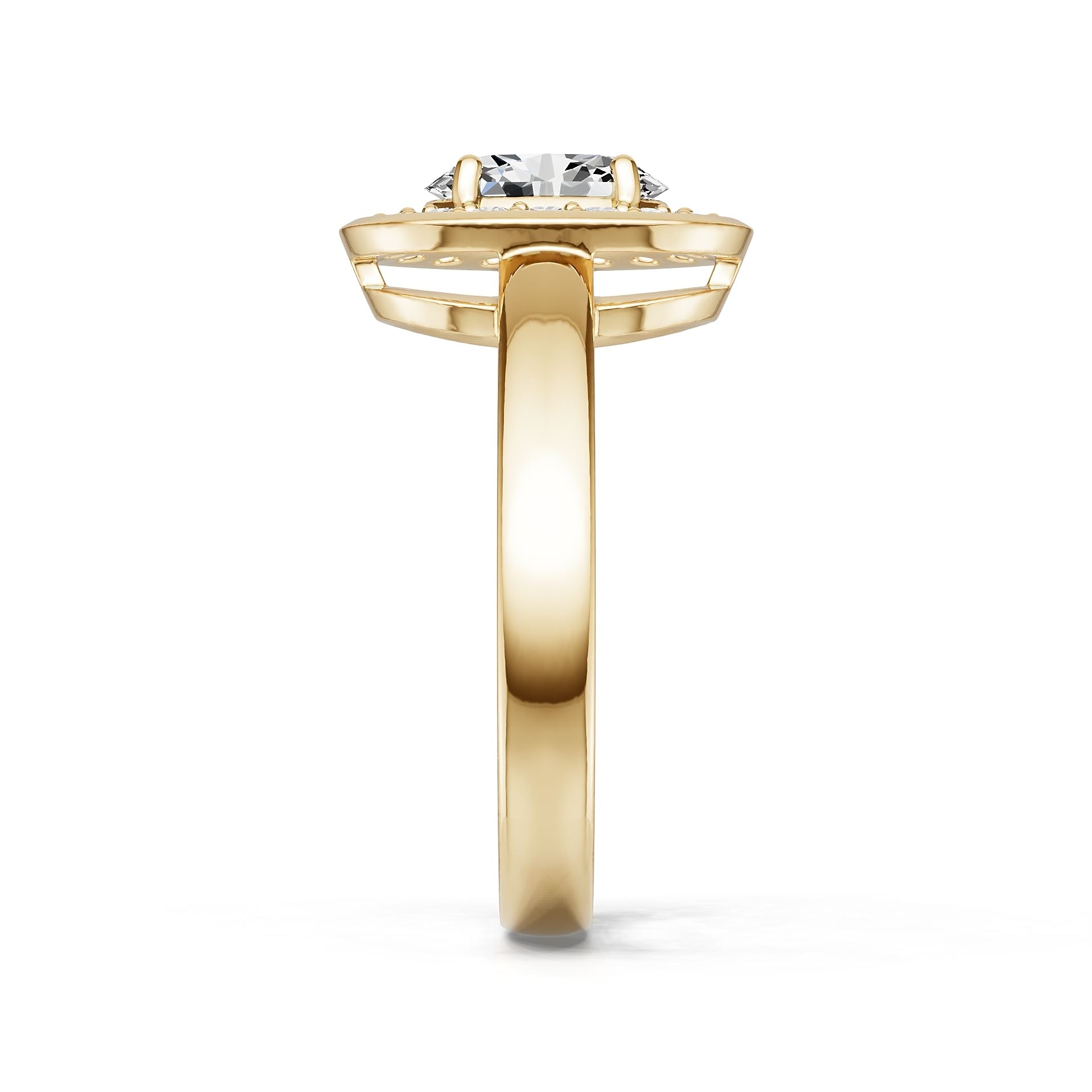 18K Gold Semi Mount Ring Setting Oval Ov 7x5mm Diamond Accent Syz Jewelry
