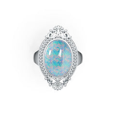 10K Gold Semi Mount Ring Setting Oval OV 16X12mm Cabochon DHJ