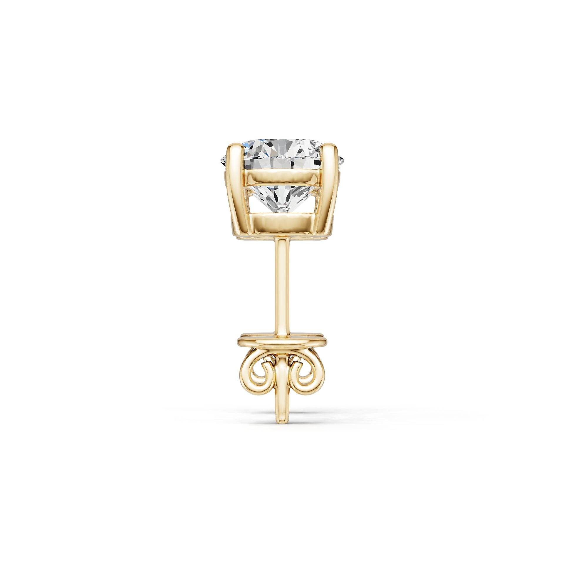 14K Gold Semi Mount Earrings Setting Round Ro 6x6mm Diamond Accent Syz Jewelry