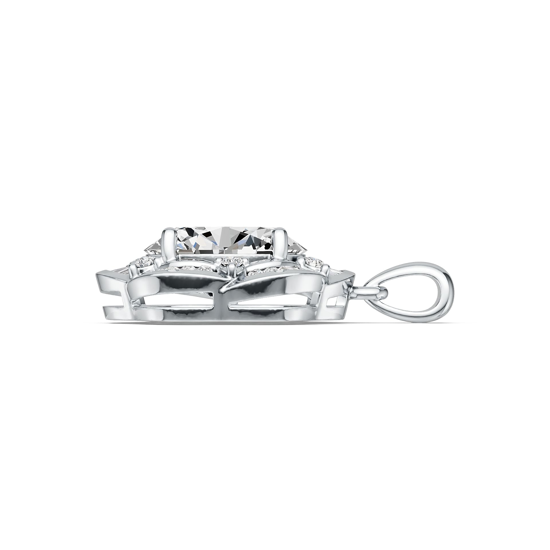 Sterling Silver Semi Mount Pendant Setting Oval OV 12X10mm DHJ