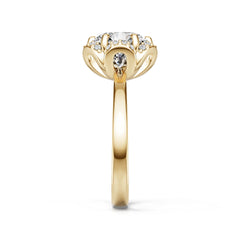 18K Gold Semi Mount Ring Setting Round Ro 6x6mm Diamond Accent Syz Jewelry