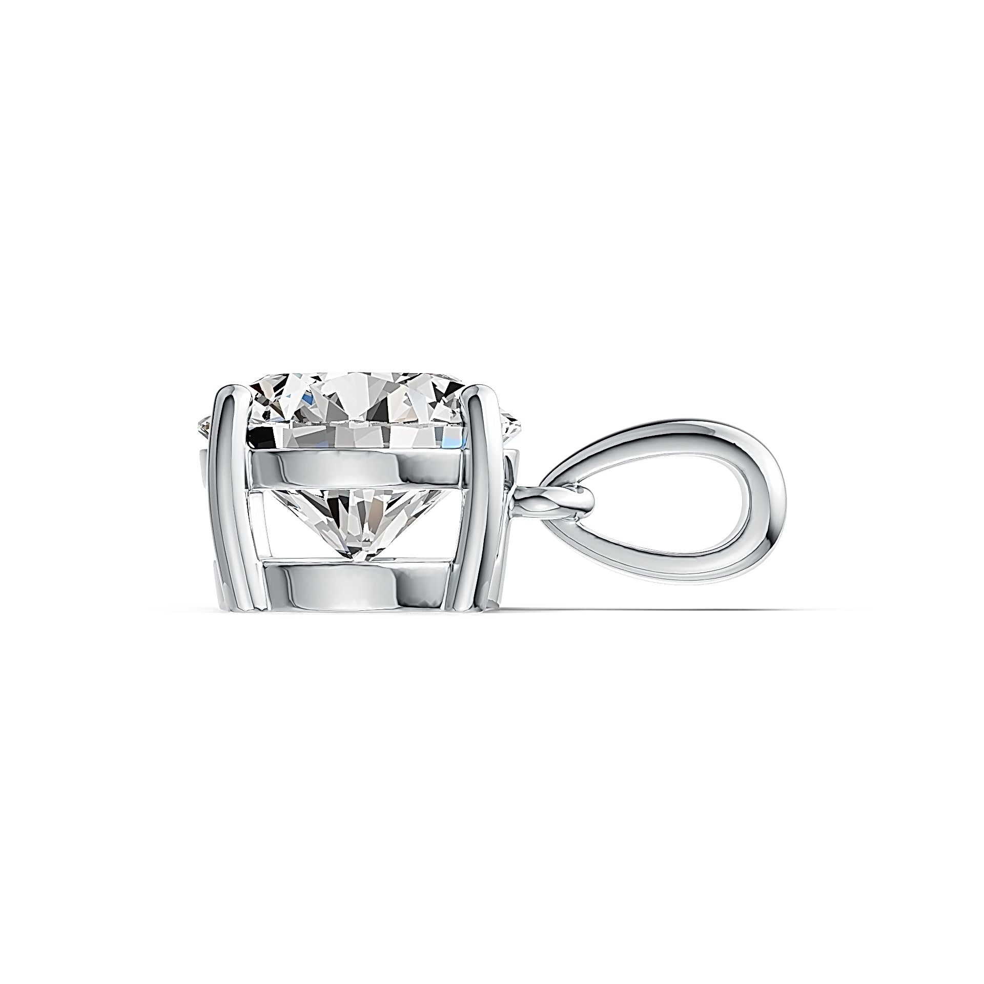 Sterling Silver Semi Mount Pendant Setting Round RD 9x9mm - Syzjewelry