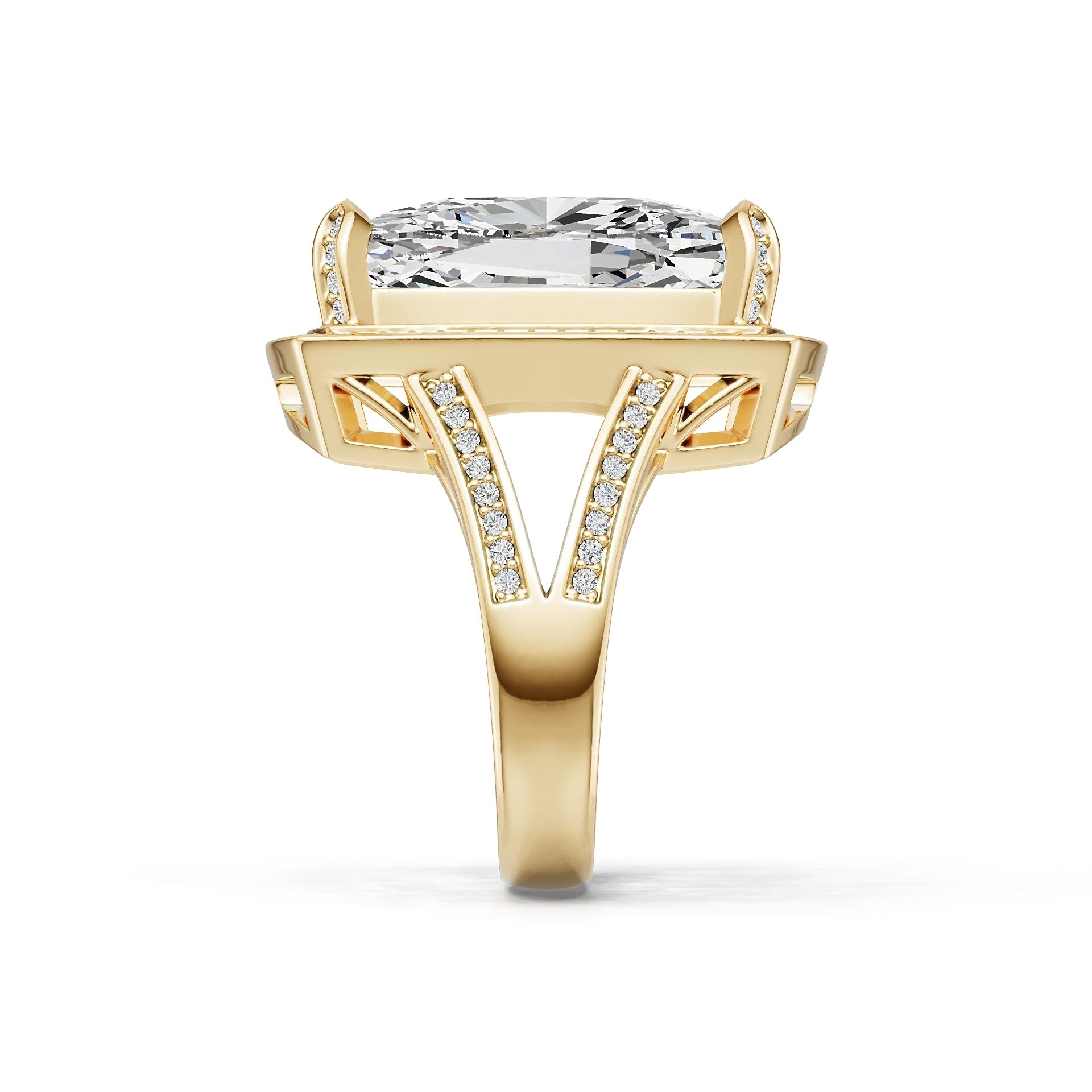 14K Gold Semi Mount Ring Setting Cushion Cu 18x13mm Diamond Accent Syz Jewelry