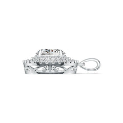 14K Gold Semi Mount Pendant Setting Oval OV 9x7mm Diamond Accent DHJ