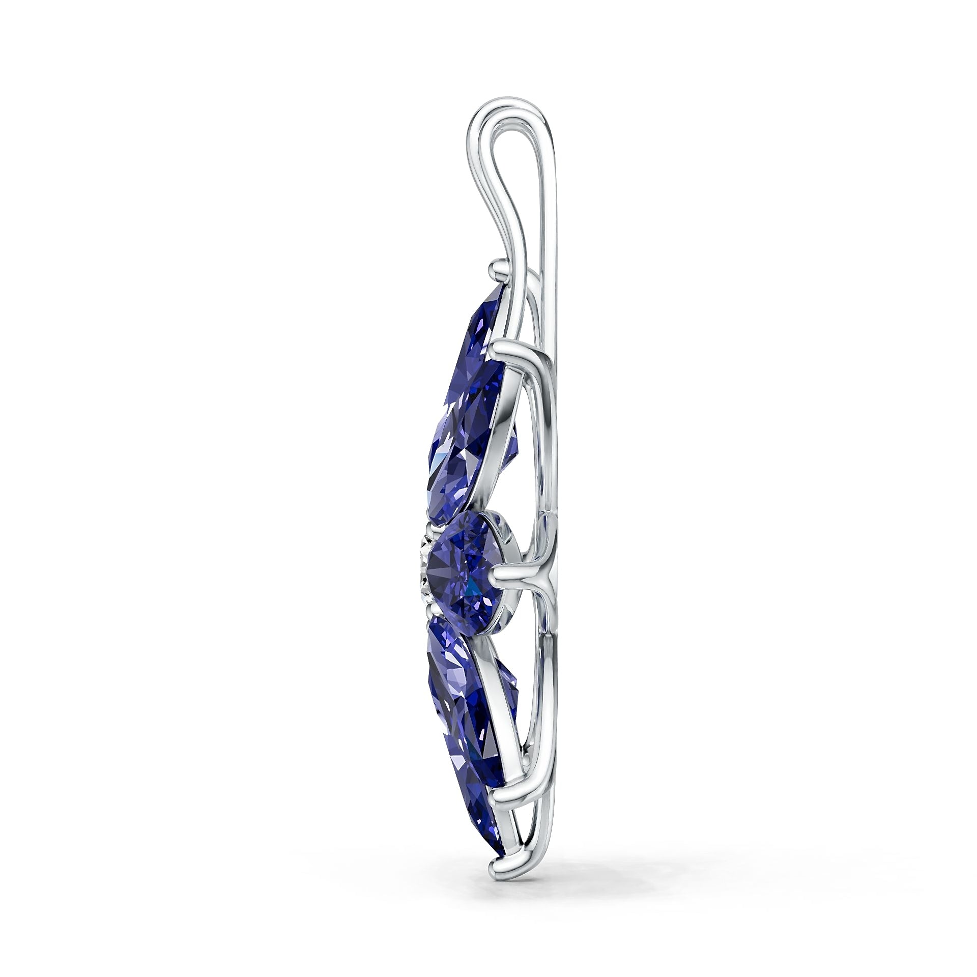 Platinum Semi Mount Pendant Setting Round Ro 4x4mm Syz Jewelry
