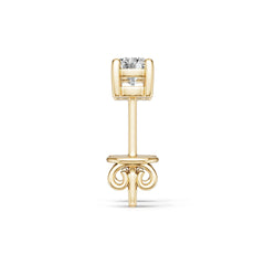 Platinum Semi Mount Earrings Setting Round Ro 4x4mm Syz Jewelry