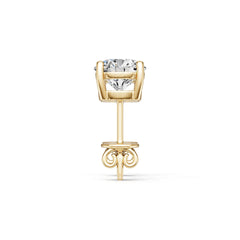10K Gold Semi Mount Earrings Setting Round Ro 6x6mm Moissanite Accent Syz Jewelry